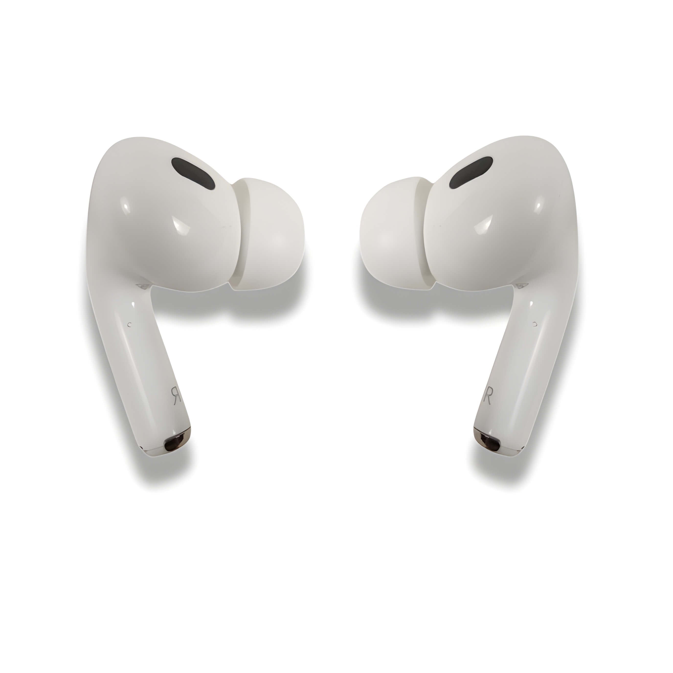  Close-up of Apple AirPods Pro 2nd Generation earbuds with premium audio quality.
